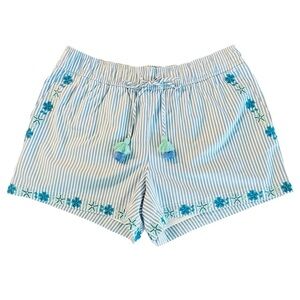Vineyard Vines Striped Blue and White Embroidered Women's Shorts size Medium